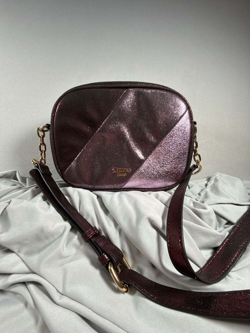 New Dune London Metallic Glitter Colorblock Crossbody Bag